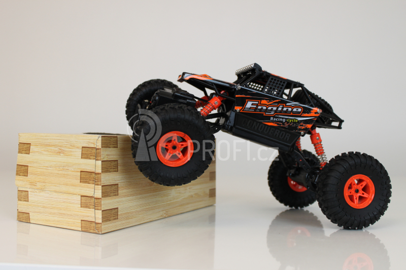 RC crawler Engine 1:18, oranžová + náhradní baterie