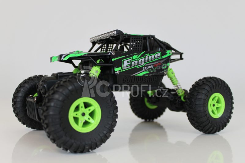 RC crawler Engine 1:18, zelená + náhradní baterie