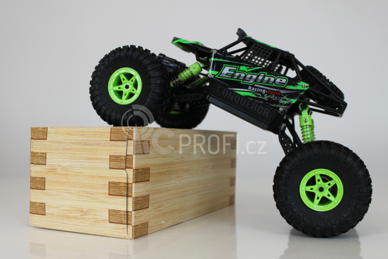 RC crawler Engine 1:18, zelená + náhradní baterie