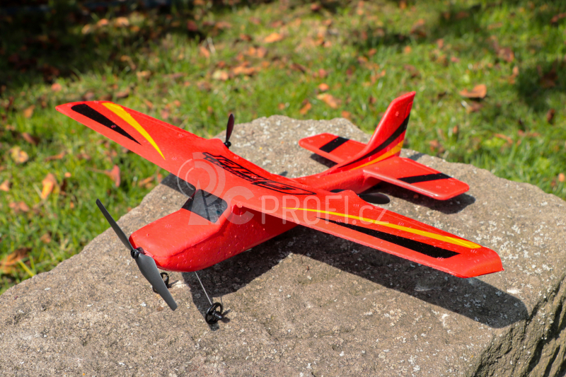 RC letadlo Cessna Glider Z50, červená + náhradní baterie