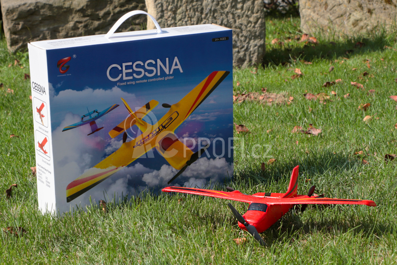 RC letadlo Cessna Glider Z50, červená + náhradní baterie