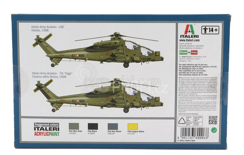 Italeri Agusta westland A129 Mangusta Helicopter Military 1983 1:72 /