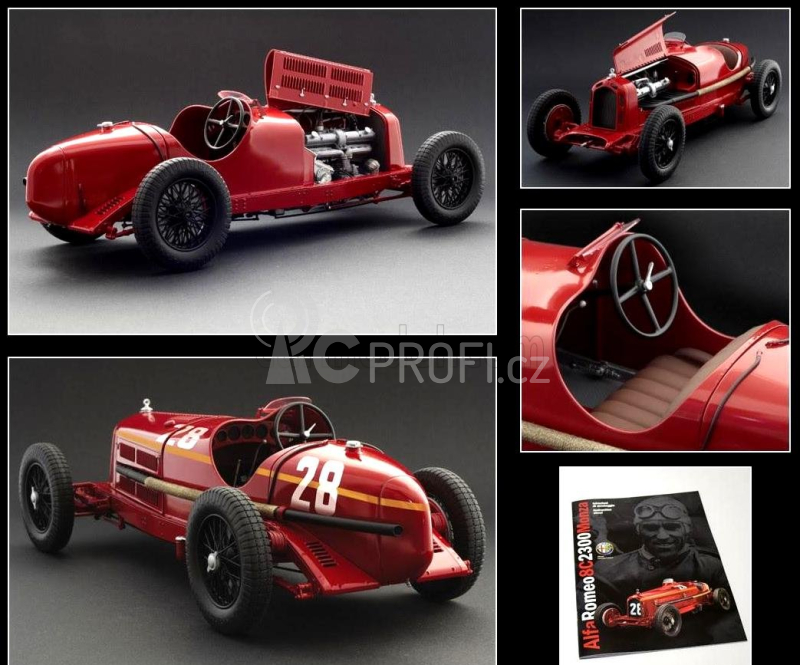Italeri Alfa romeo F1  8c 2300 Monza N 28 Winner Monaco Gp 1932 Tazio Nuvolari 1:12 Red