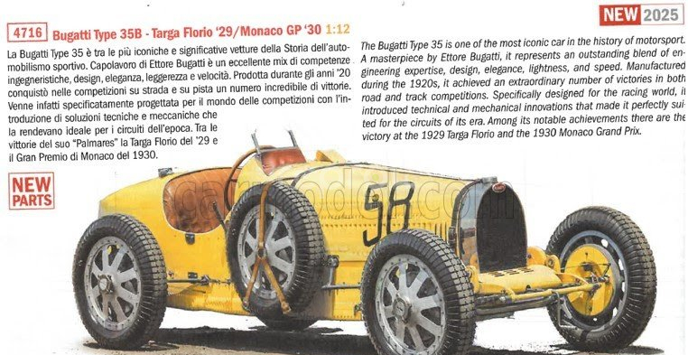 Italeri Bugatti F1  Type 35b Targa Florio 1929 - Monaco Gp 1930 1:12 /
