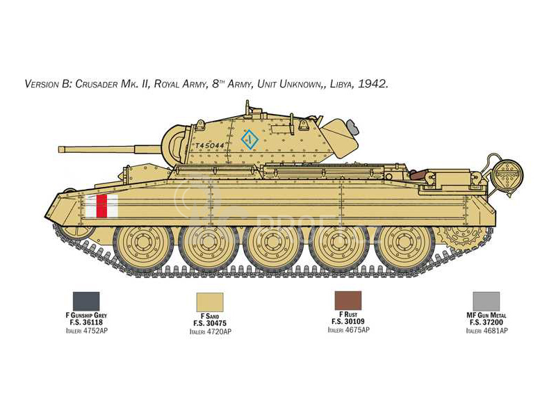 Italeri Crusader Mk. II s 8. armádní pěchotou (1:35)