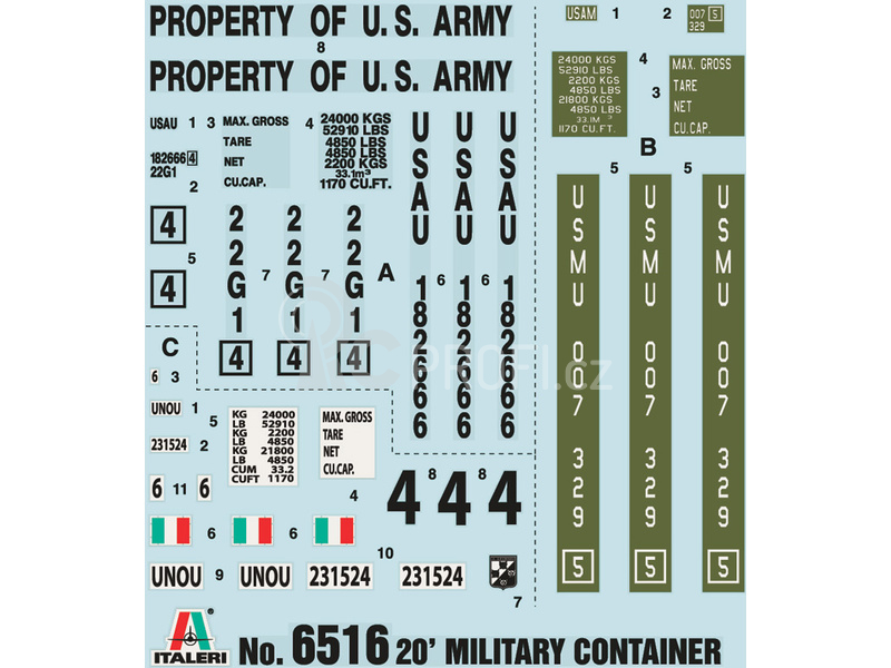 Italeri diorama - Vojenský kontejner 20 stop (1:35)