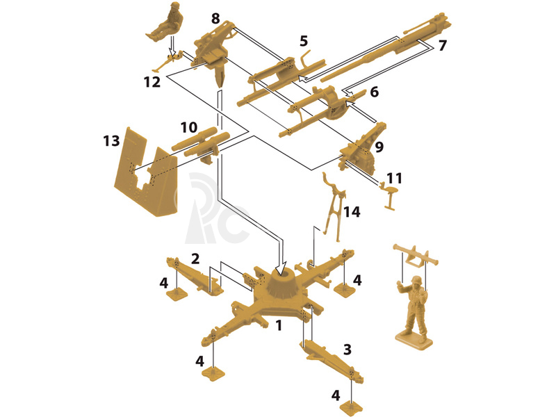 Italeri Easy Kit - 8.8 CM FLAK 37 AA GUN with crew (1:72)