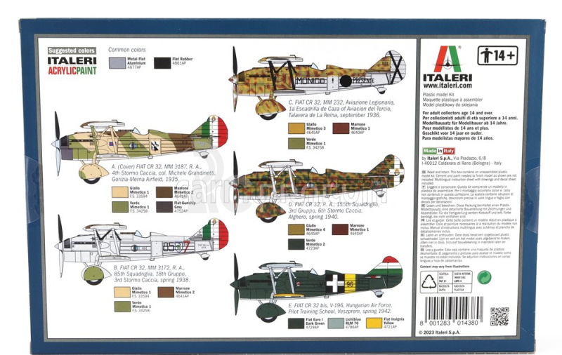 Italeri Fiat Cr.32 Freccia Aeronautica Militare 1934 1:72 /