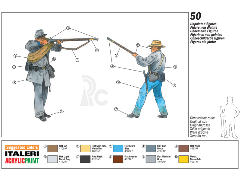 Italeri figurky - CONFEDERATE INFANTRY (AMERICAN CIVIL WAR) (1:72)