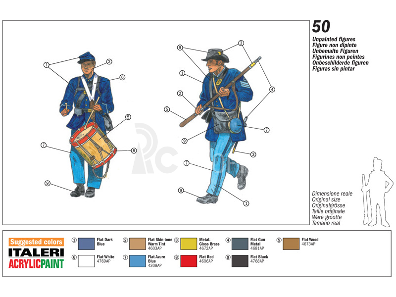 Italeri figurky - UNION INFANTRY (AMERICAN CIVIL WAR) (1:72)