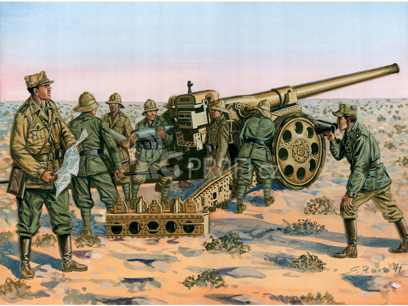 Italeri figurky - WWII Cannone da 149/40 with Crew (1:72)