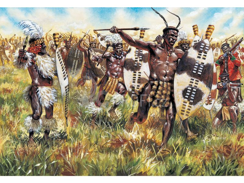 Italeri figurky - ZULU WARRIORS (ZULU WAR) (1:72)
