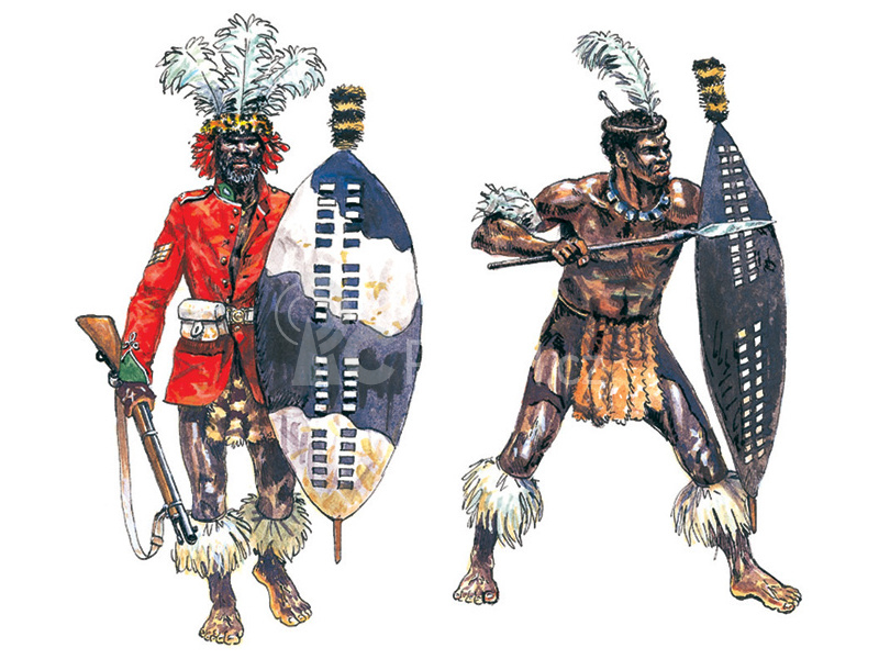 Italeri figurky - ZULU WARRIORS (ZULU WAR) (1:72)