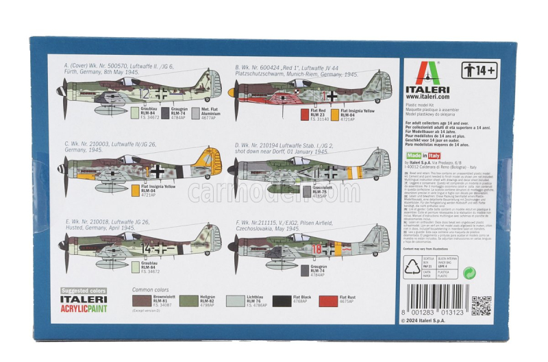 Italeri Focke wulf Fw 190 D-9 Military Airplane 1944 1:72 /
