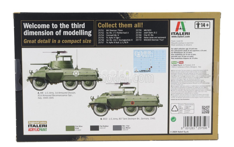 Italeri Ford usa M20 Armored Utility Car Usa Tank 1944 1:56 /