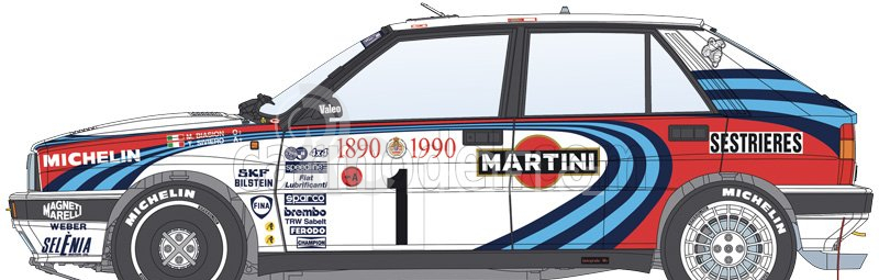 Italeri Lancia Delta Hf Integrale Martini 16v N 1 + Delta Hf Integrale 16v Martini N 7 1:12