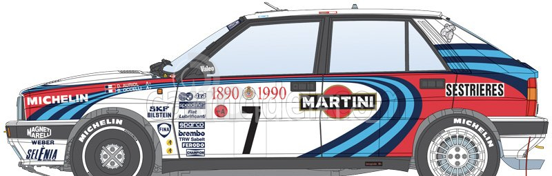 Italeri Lancia Delta Hf Integrale Martini 16v N 1 + Delta Hf Integrale 16v Martini N 7 1:12