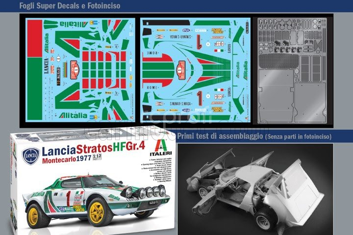 Italeri Lancia Stratos Hf Alitalia Gr.4 (night Version) N 1 Winner Rally Montecarlo 1977 Sandro Munari - Silvio Maiga + Stratos Hf Street Version 1974 1:12 /