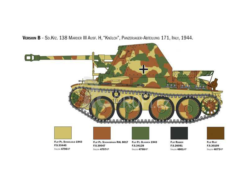 Italeri Marder III Ausf. H Sd.Kfz 138 s posádkou (1:35)