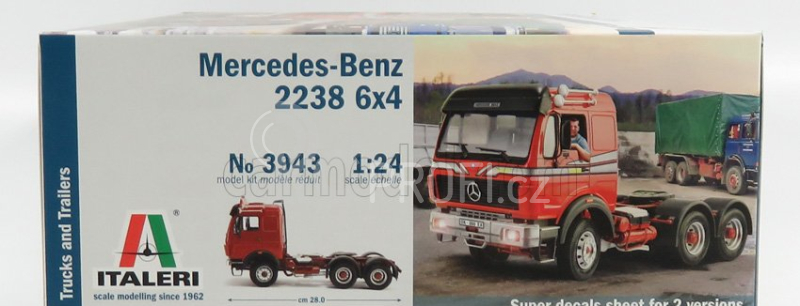 Italeri Mercedes benz 2238 6x4 Tractor Truck 3-assi 1990 1:24 /