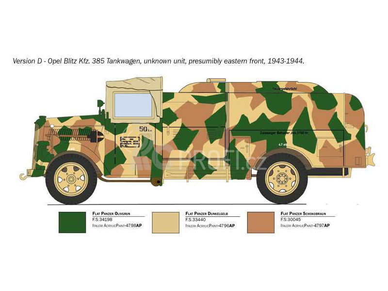 Italeri Opel Blitz Tankwagen Kfz. 385 - bitva o Británii 80. výročí (1:48)