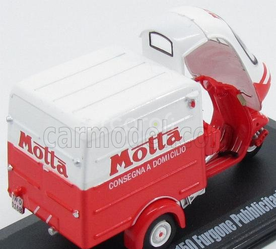 Italeri Piaggio Ape B150 Van Furgone Pubblicitario Consegna A Domicilio Motta 1954 1:32 Bílá Červená