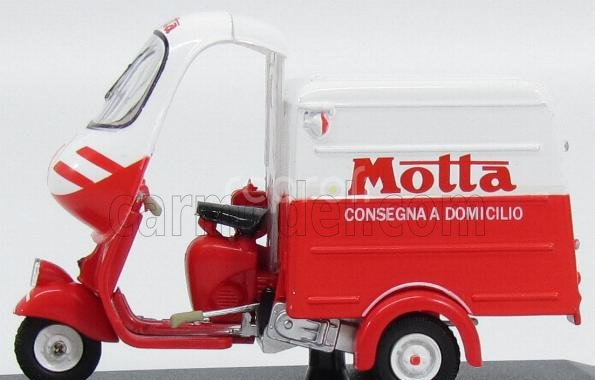 Italeri Piaggio Ape B150 Van Furgone Pubblicitario Consegna A Domicilio Motta 1954 1:32 Bílá Červená