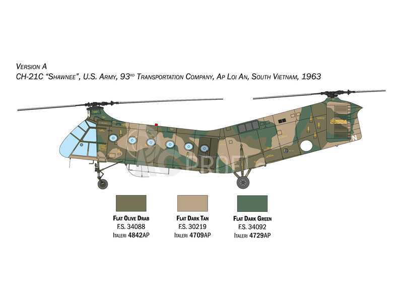 Italeri Piasecki H-21C Flying Banana GunShip (1:48)