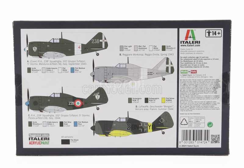 Italeri Reggiane Re2002 Ariete Military Airplane 1941 1:72 /