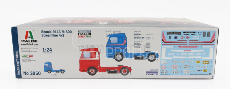 Italeri Scania 143m 500 4x2 Streamline Tractor Truck 2-assi 1994 1:24 /