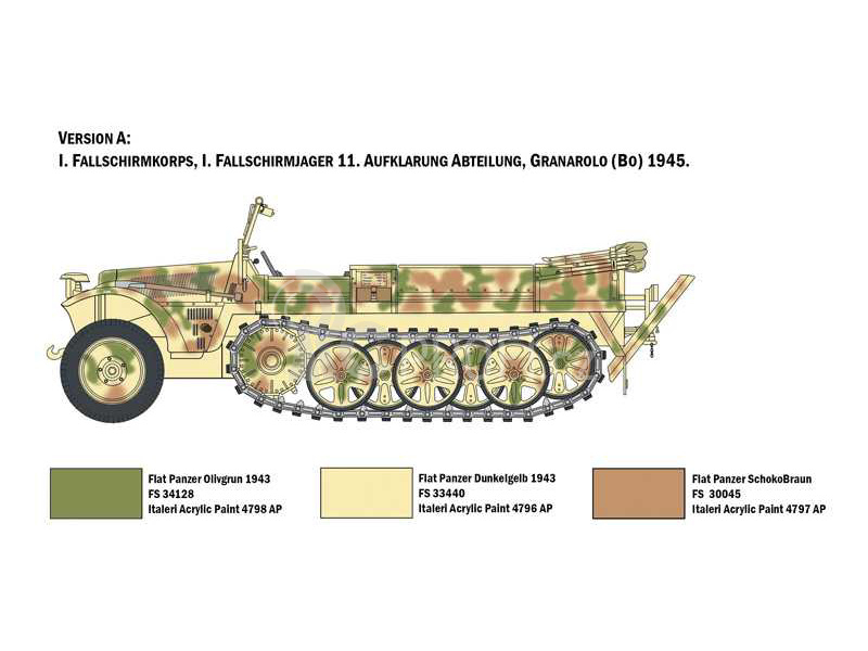 Italeri Sd. Kfz. 10 Demag D7 s výsadkáři (1:35)