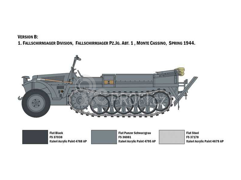 Italeri Sd. Kfz. 10 Demag D7 s výsadkáři (1:35)