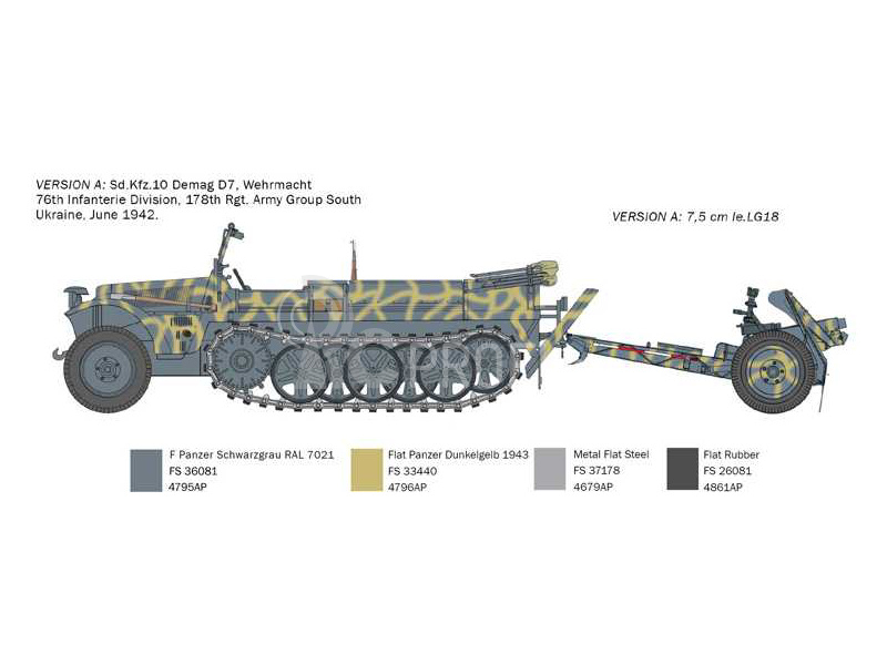 Italeri Sd. Kfz. 10 Demag s Le. IG18 s posádkou (1:35)