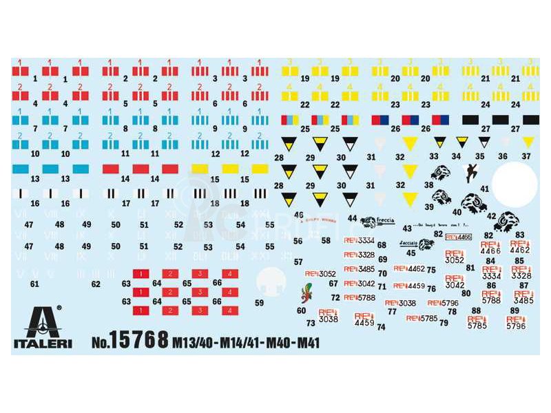 Italeri Semoventi M13/40, M14/41, M40 a M41 (1:56)