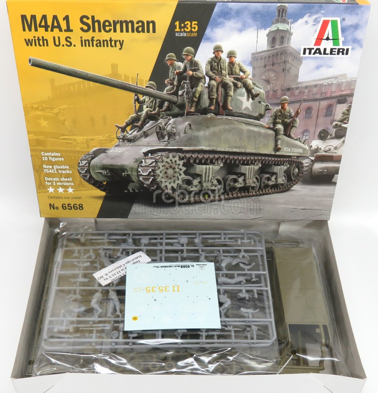 Italeri Sherman M4a1 Sherman Tank  With 10 Figures Us Infantry 1942 1:35 /