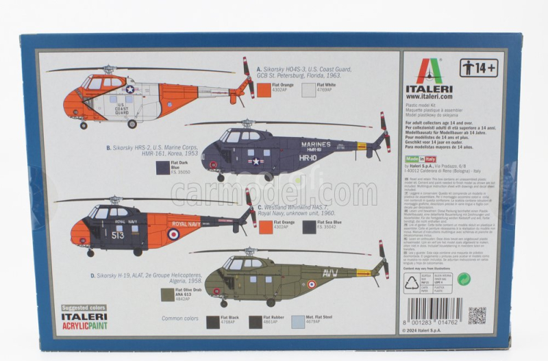 Italeri Sikorsky H04s-3 Has.7 H-19 Helicopter Usa Coast Guard 1963 1:72 /