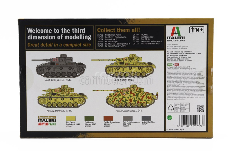 Italeri Tank Pz.kpfw. Iii Ausf.l/j/m/n Tank Military 1942 1:56 /
