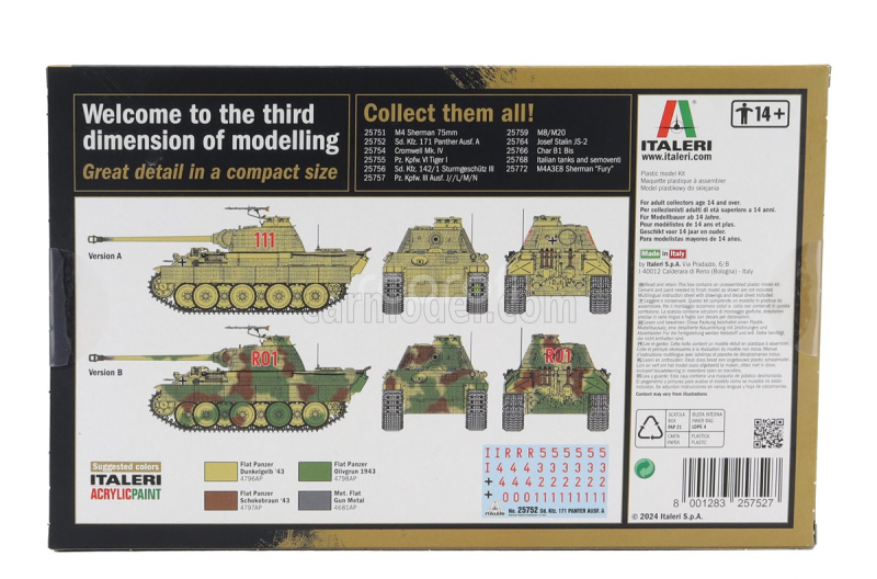 Italeri Tank Sd.kfz. 171 Panther Ausf.a Military 1945 1:56 /