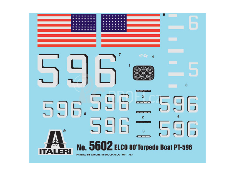 Italeri torpédoborec Elco 80 PT-596 (1:35)