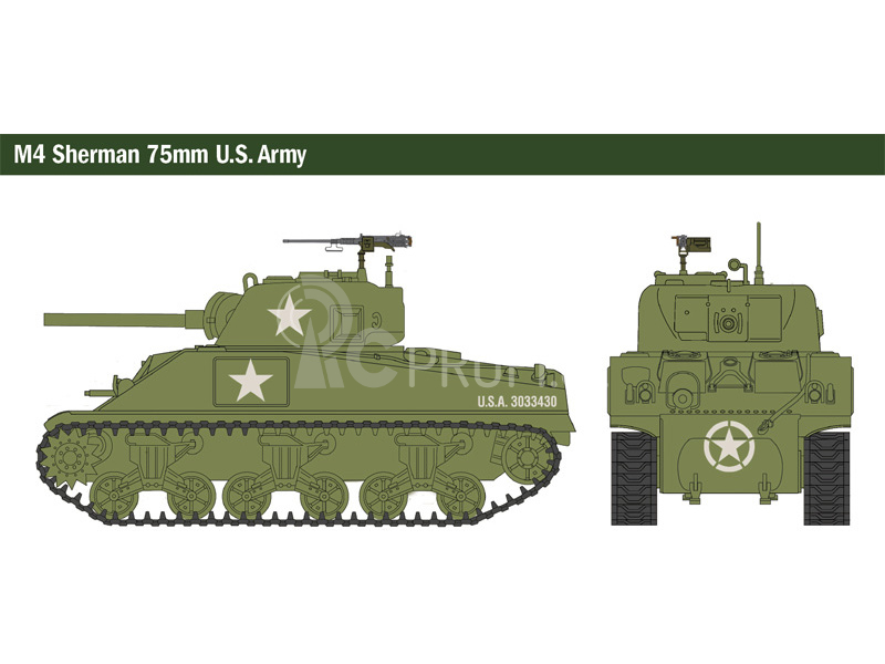 Italeri Wargames - M4 Sherman 75mm (1:56)