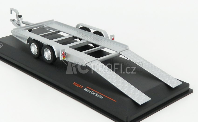 Ixo-models Accessories Carrello Trasporto Auto - Car Transporter Trailer Silver Wheels - Car Not Included 1:43 Stříbrná Černá