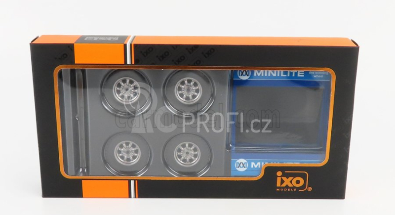 Ixo-models Accessories Kovový stojan se čtyřmi pneu Minilite 1:18, modrá