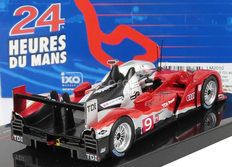 Ixo-models Audi R15 Tdi Plus 5.5l Turbo V10 Diesel Team Audi Sport North America N 9 Winner 24h Le Mans 2010 Romain Dumas - Timo Bernhard - Mike Rockenfeller 1:43 Červená Černá Stříbrná
