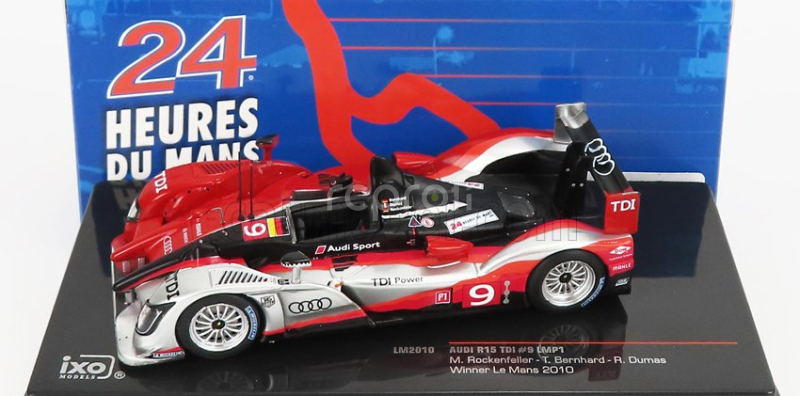 Ixo-models Audi R15 Tdi Plus 5.5l Turbo V10 Diesel Team Audi Sport North America N 9 Winner 24h Le Mans 2010 Romain Dumas - Timo Bernhard - Mike Rockenfeller 1:43 Červená Černá Stříbrná