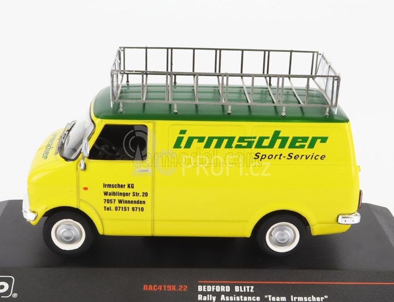 Ixo-models Bedford Cf Van Team Irmscher Rally Assistance 1969 1:43 Žlutá Zelená