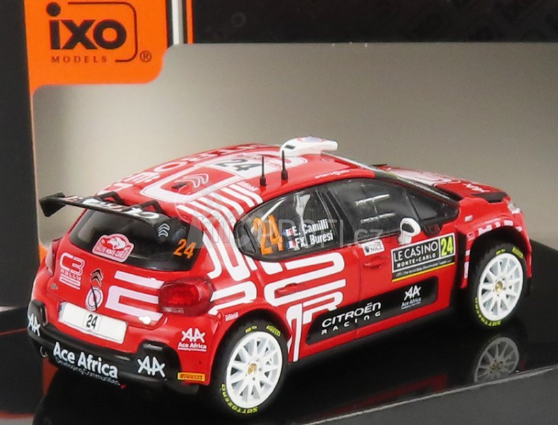 Ixo-models Citroen C3 Rally2 N 24 Rally Montecarlo 2021 1:43, červená