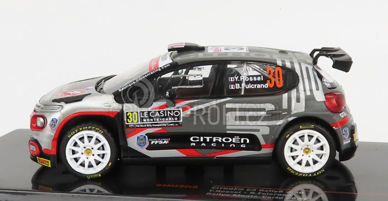 Ixo-models Citroen C3 Rally2 N 30 Rally Montecarlo 2021 1:43, stříbrná