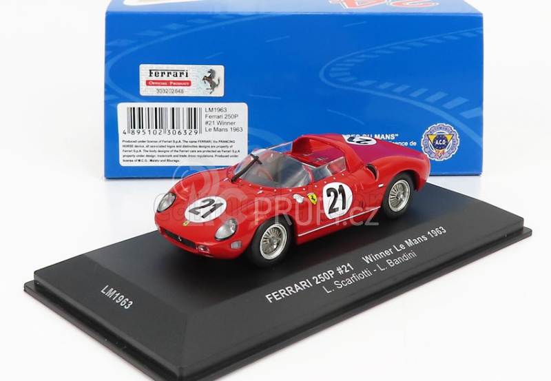Ixo-models Ferrari 250p Spider 3.0l V12 Team Ferrari Spa Sefac N 21 1:43, červená