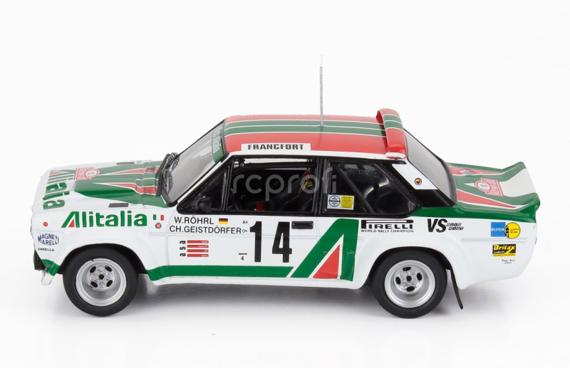 Ixo-models Fiat 131 Abarth Team Alitalia N 14 Rally Montecarlo 1981 Dario Cerrato - Luciano Guizzardi 1:43 Bílá Zelená Červená