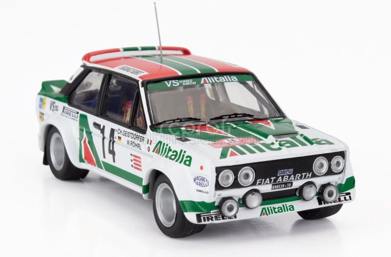 Ixo-models Fiat 131 Abarth Team Alitalia N 14 Rally Montecarlo 1981 Dario Cerrato - Luciano Guizzardi 1:43 Bílá Zelená Červená